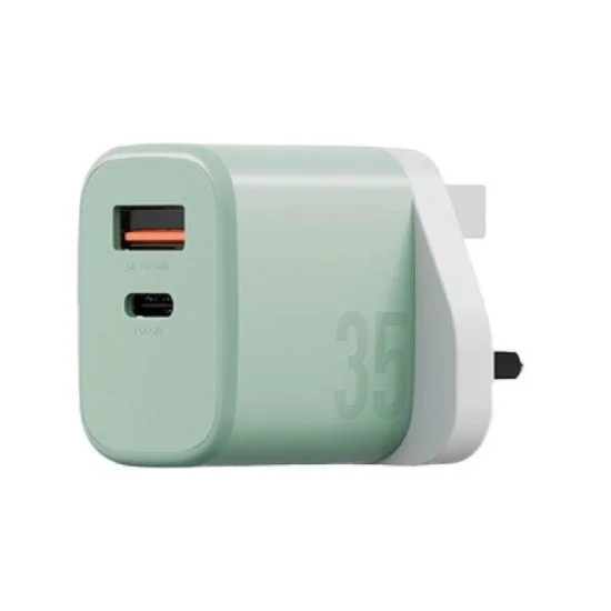 Wall Charger Velox With Weave Cable Bazic - Green